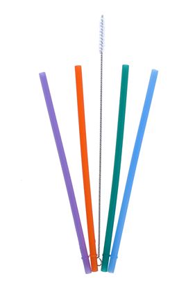 Reusable Silicone Straws - 2 pack blue